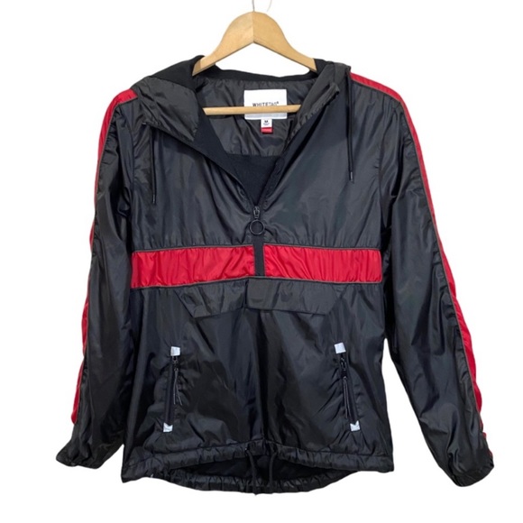 Whitetag Black Red Wind Breaker Jacket w/ Hood Women's Size Medium - Picture 1 of 10